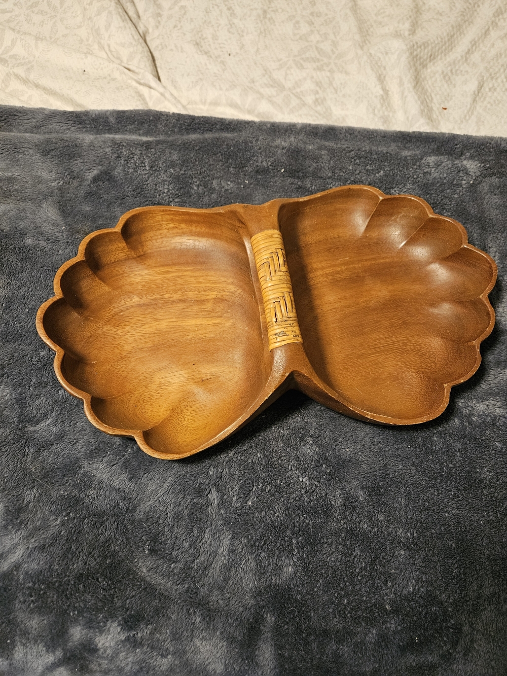 Wooden Double Serving Bowl - Brown
